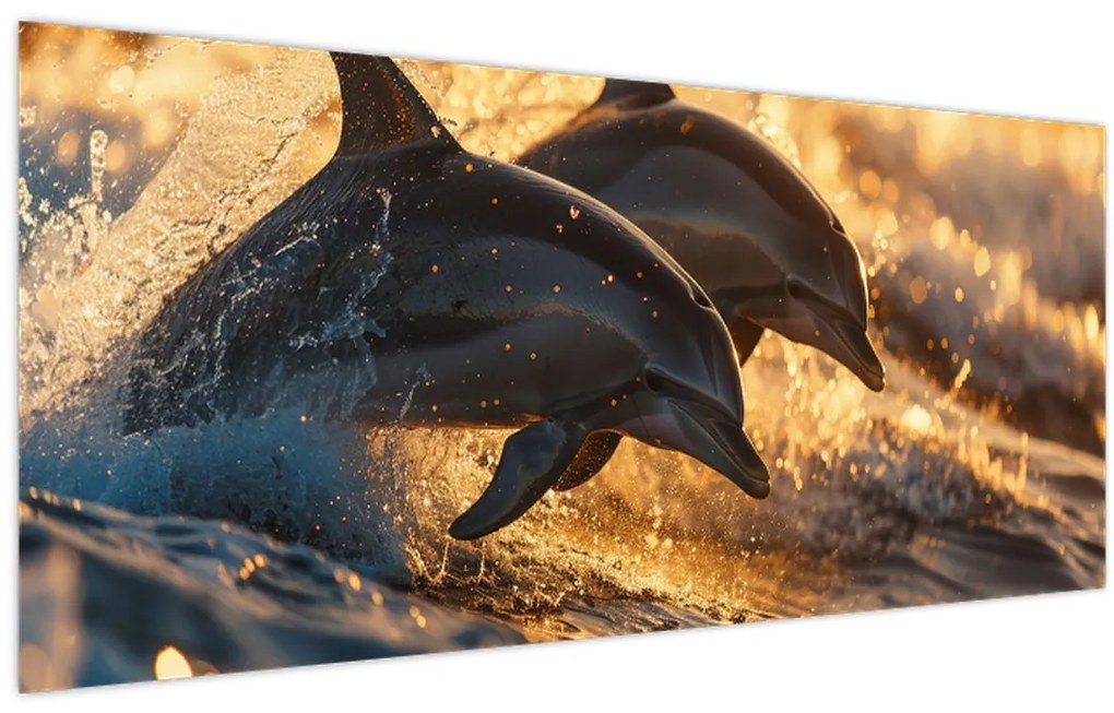 Tablou - Delfinii (120x50 cm)