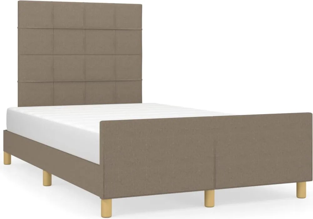vidaXL Cadru de pat fără saltea, gri taupe, 120x200 cm, textil