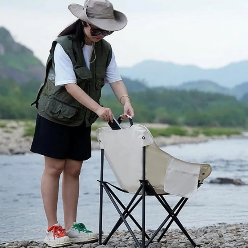 Scaun de camping pliabil TRAIL, crem