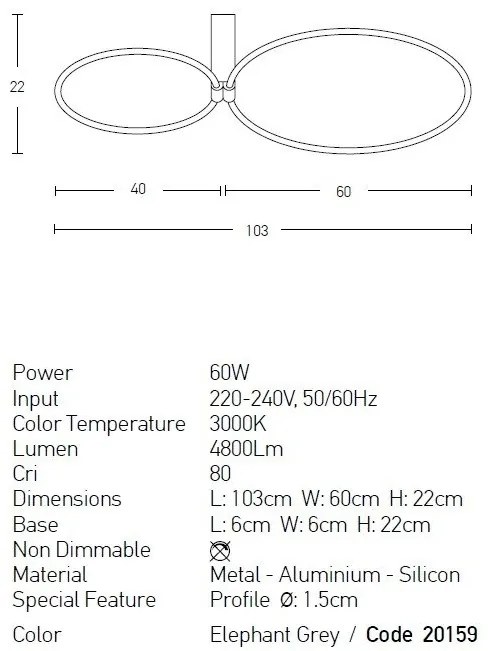 Plafoniera LED design modern Seraphin gri