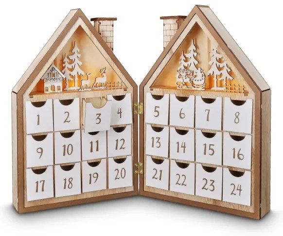 Decorațiune LED de Crăciun Brilagi LED/2xAAA calendar de Advent