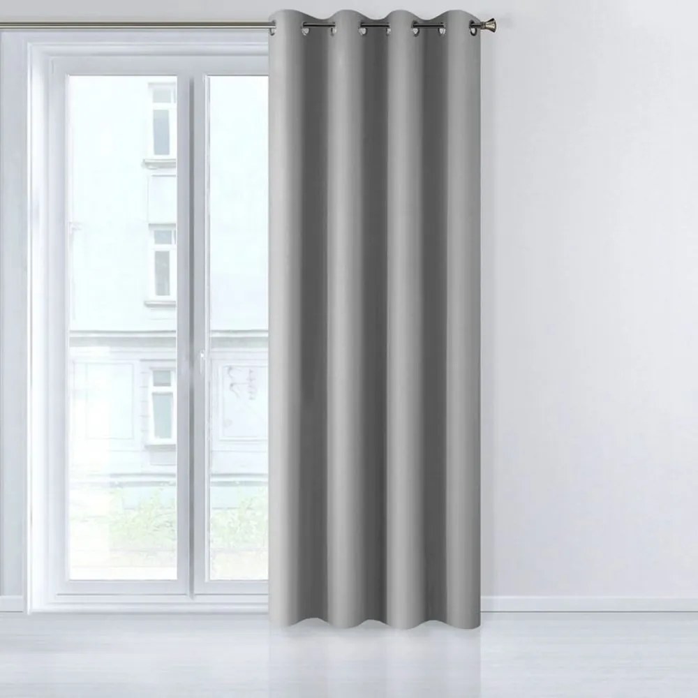 Draperie lungă de fereastră gri Lungime: 250 cm