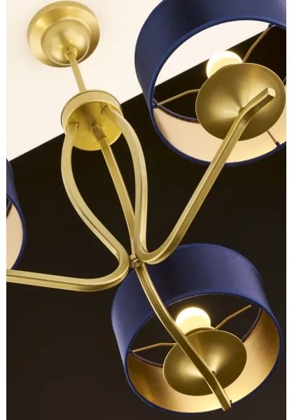 Jupiter 2113 - Lustră pe tijă KASZMIR 3xE27/15W/230V albastru/auriu