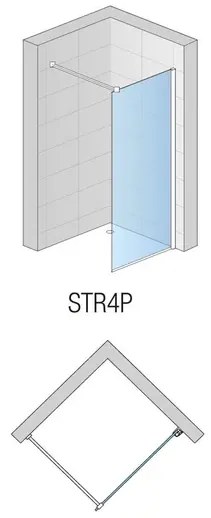 Paravan de dus tip Walk-in SanSwiss Easy STR4P Loft 73 negru mat 80x200 cm sticla securizata 8 mm
