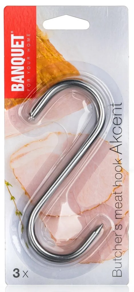 Banquet Cârlig din oțel inoxidabil pentruafumătoare AKCENT 11 x 8,5 cm, 3 buc., S