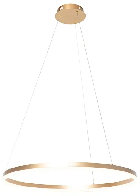 Lampă suspendată de design aurie 80 cm incluzând LED cu dimmer în 3 trepte - Anello