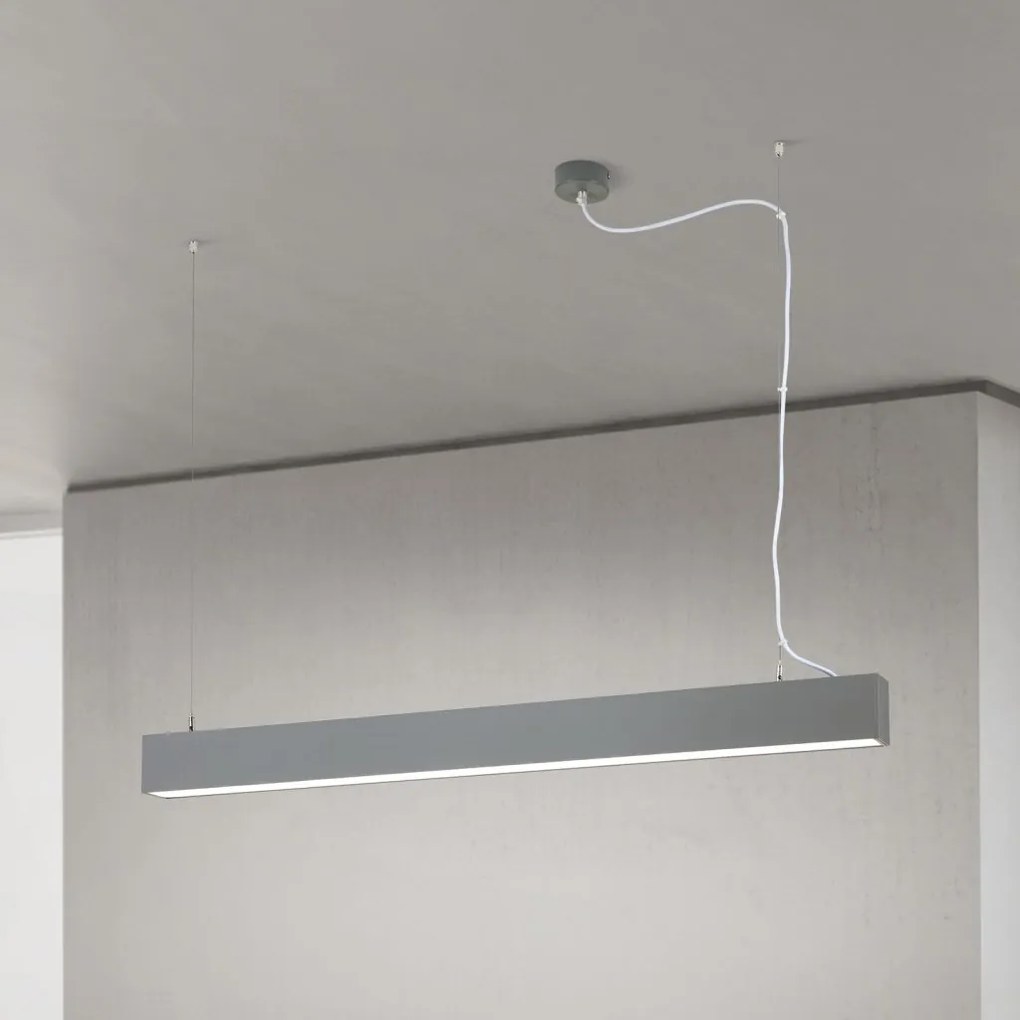 Lustra liniara aplicata/ suspendata LED CCT PALKKI 113cm, argintiu