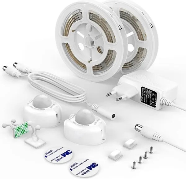 SET 2x bandă LED cu senzor 1,2 m LED/3,6W/230V Ecolite DX-CDA-2