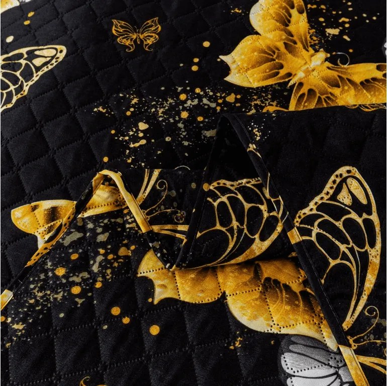 Cuvertura de pat GOLD BUTTERFLY negru Dimensiune: 220 x 240 cm