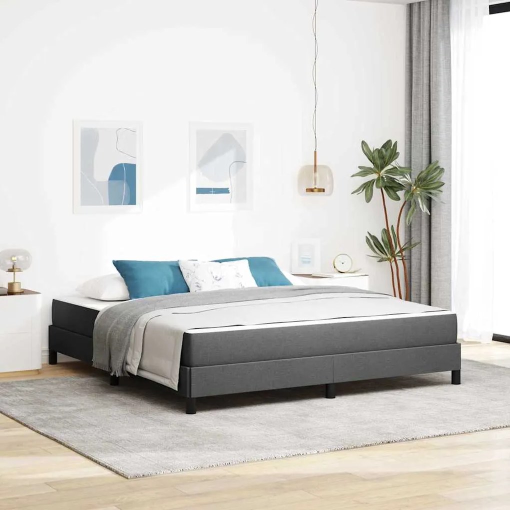 vidaXL Pat cu arcuri Altele Gri închis 180 x 200 cm țesătură