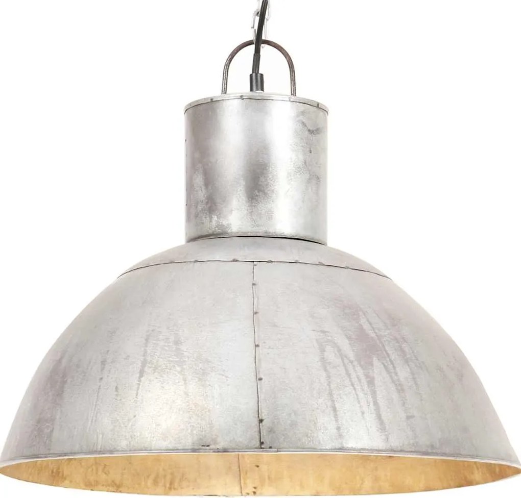 vidaXL Lampă suspendată, 25 W, argintiu, rotund, 48 cm, E27