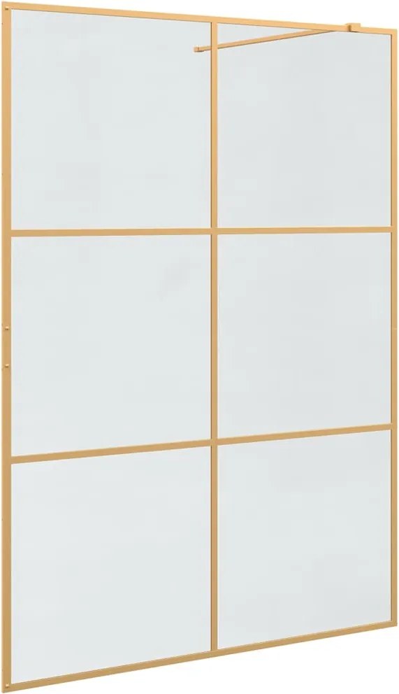 vidaXL Zid de duș walk-in Auriu 140 x 195 cm sticlă securizată