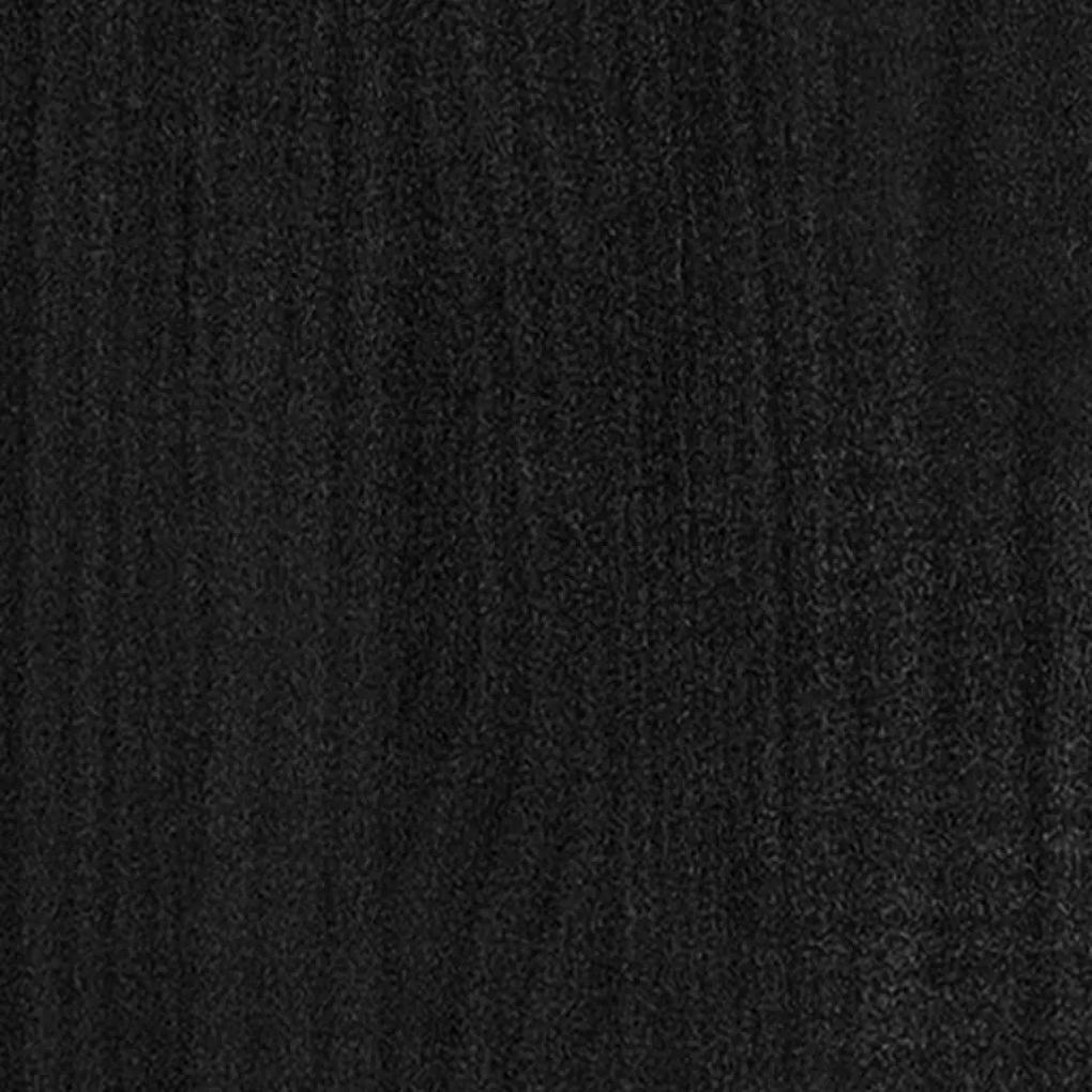 Cadru de pat UK Small Single, negru, 75x190 cm, lemn masiv pin Negru, 75 x 190 cm