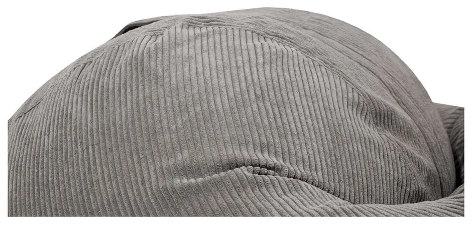 Fotoliu bean bag gri închis cu tapițerie din catifea reiată Roll 135 – SLOWDOWN
