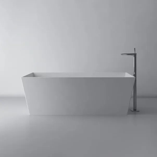Cada baie freestanding dreptunghiulara, compozit, 159 x 65 cm, Cast Marble Cairo