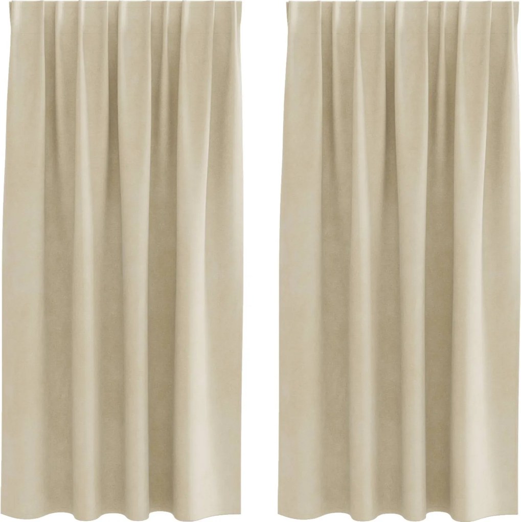 vidaXL Perdele opace 2 pcs Crem 140 x 175 cm Catifea