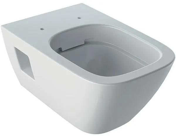 Vas WC suspendat Geberit, Selnova Square, forma partial inchisa, rimfree, alb