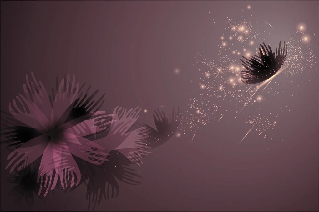 Tablou - Floare și fluture (90x60 cm)