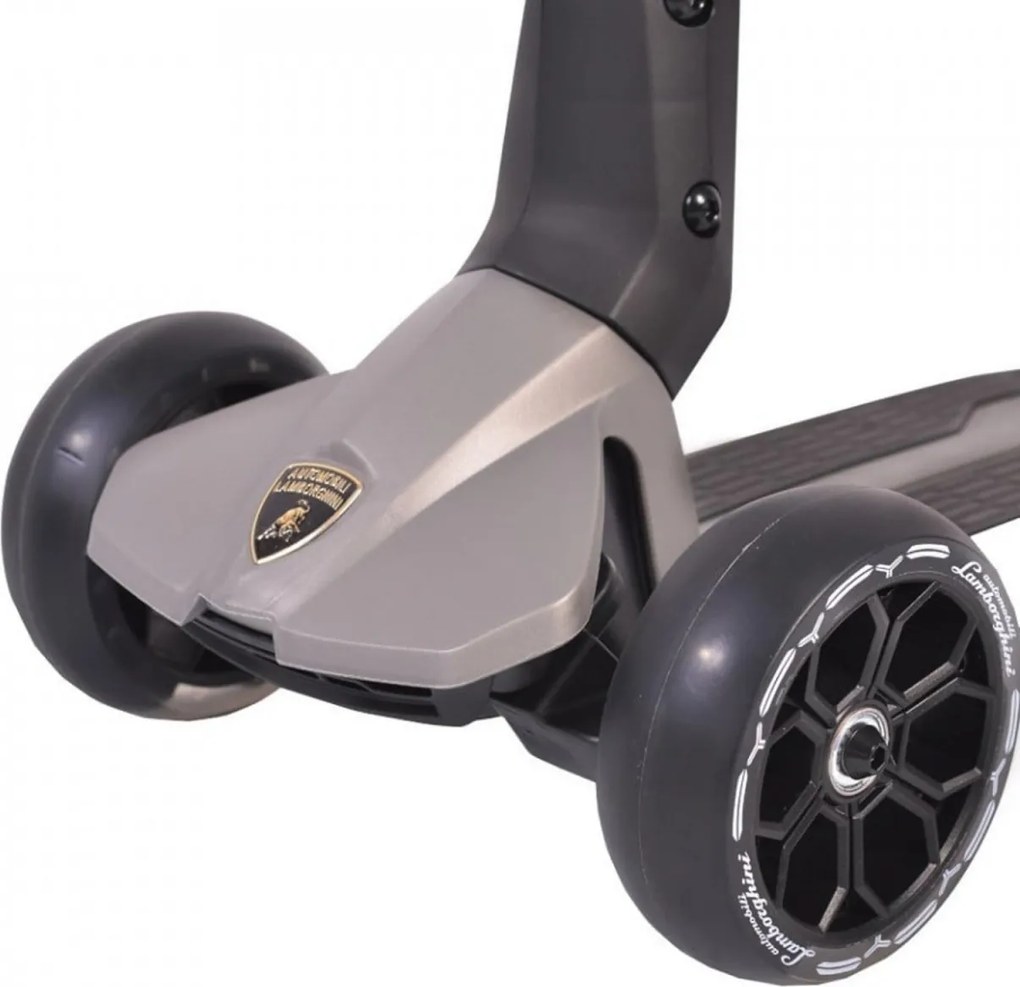 Trotineta copii pliabila din aluminiu NOVOKIDS™ Lamborghini Kick N Roll Edition , Cu roti luminoase din silicon, 3 roti,pliabila, Maner reglabil pe