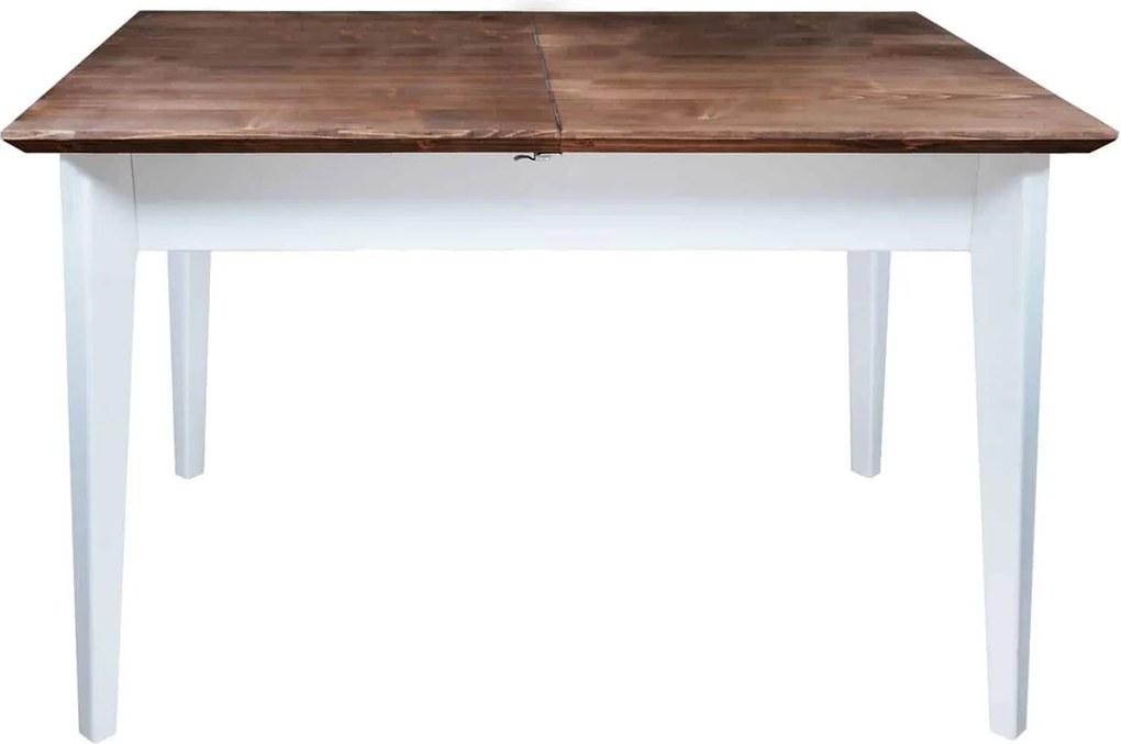 Masă lemn masiv alb Dining Extensibilă Timeless 120/, 160 × 80 × 76 cm