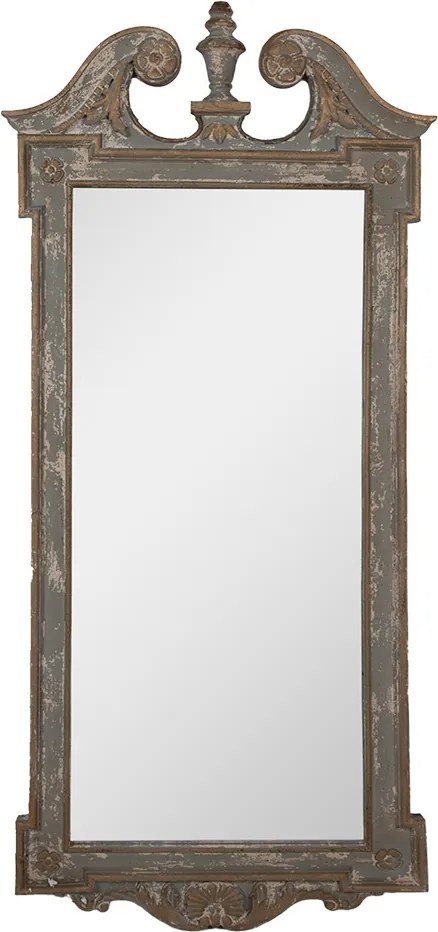 Oglinda de perete, verde, din lemn, aspect vintage, 65x3x145 cm