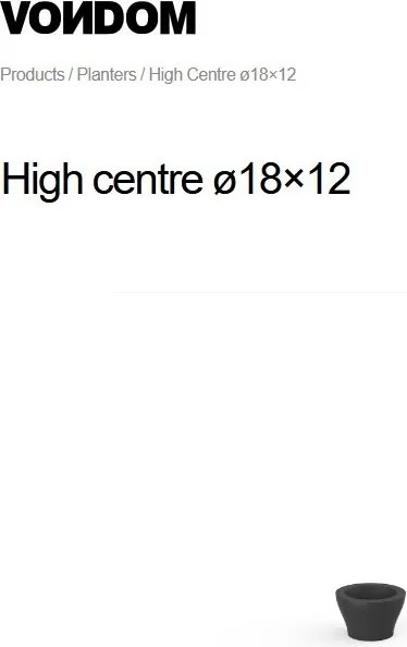 Ghiveci plante design decorativ modern interior / exterior HIGH CENTRE mini 18x12cm