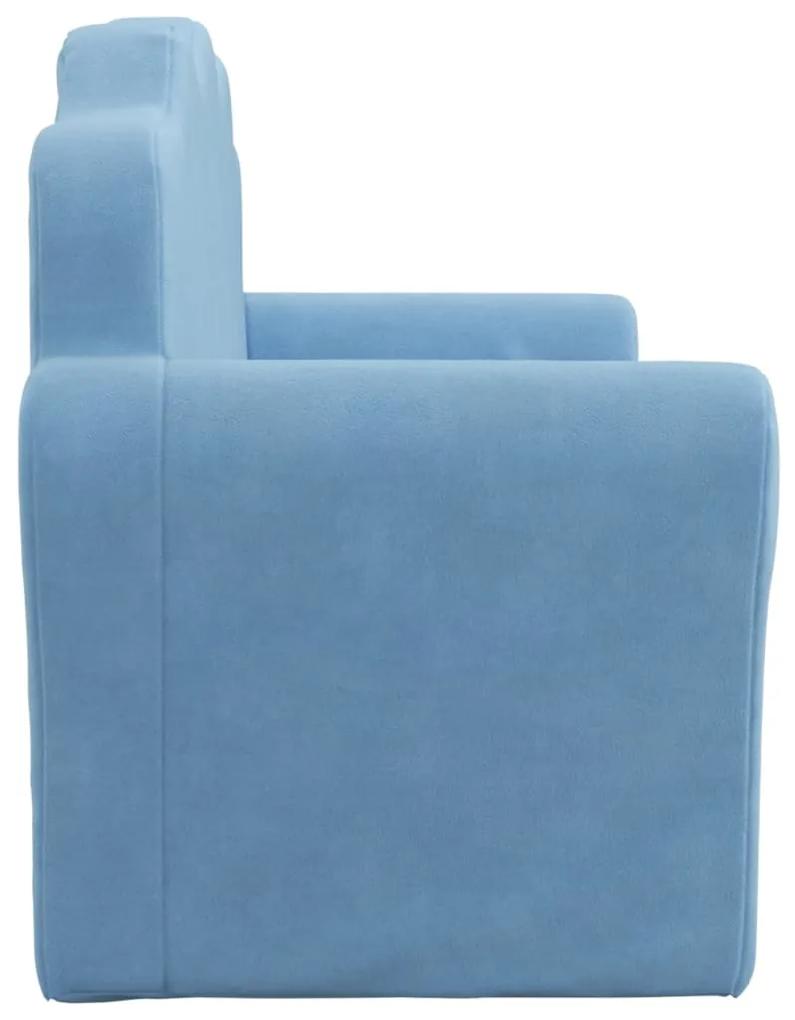 Canapea pentru copii cu 2 locuri, albastru, plus moale Albastru, Canapea extensibila