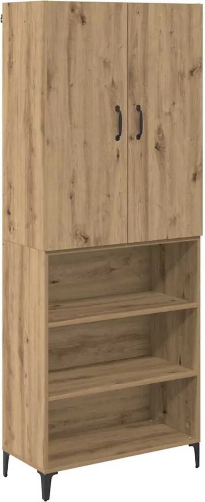 vidaXL Bufet Stejar Artizanal 69,5 x 34 x 180 cm Lemn compozit