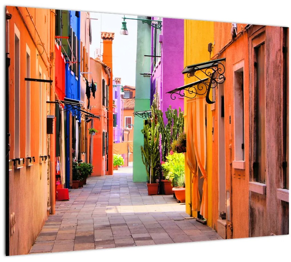 Tablou cu străduță colorata italiană (70x50 cm)