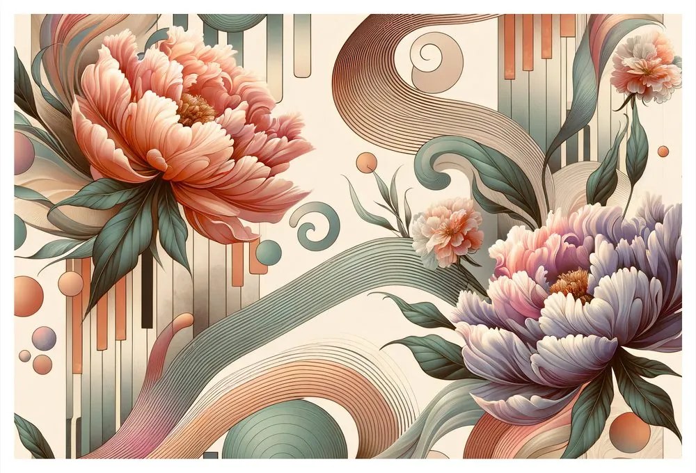 Tablou flori în stil abstract