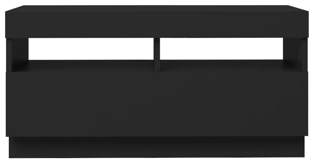 Comoda TV cu lumini LED, negru, 80x35x40 cm 1, Negru, 80 x 35 x 40 cm