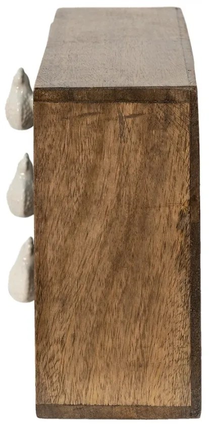 Organizator rustic cu 3 sertare, natur, din lemn, 29x14x22 cm