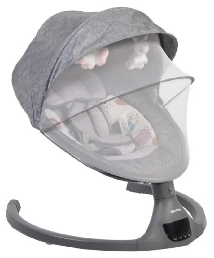 Balansoar Pentru Bebelusi cu conectare la priza si telecomanda NOVOKIDS ™ iSwing , Cu plasa insecte, Multifunctional, Pliabil, 5 viteze de leganare,