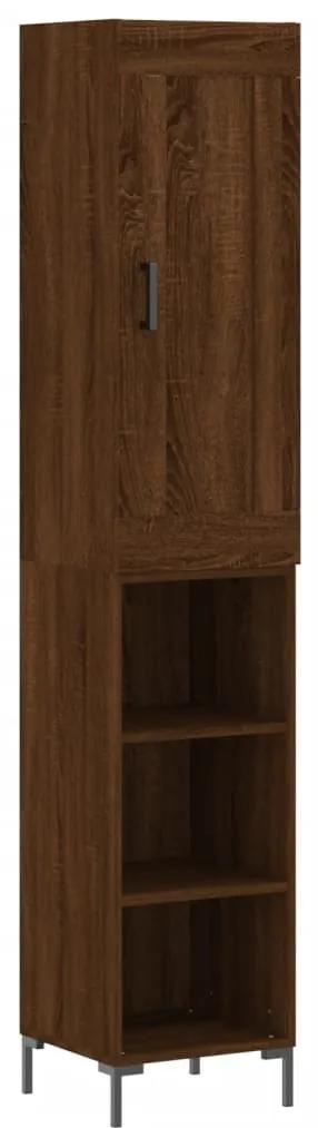 3200328 vidaXL Dulap înalt, stejar maro, 34,5x34x180 cm, lemn prelucrat