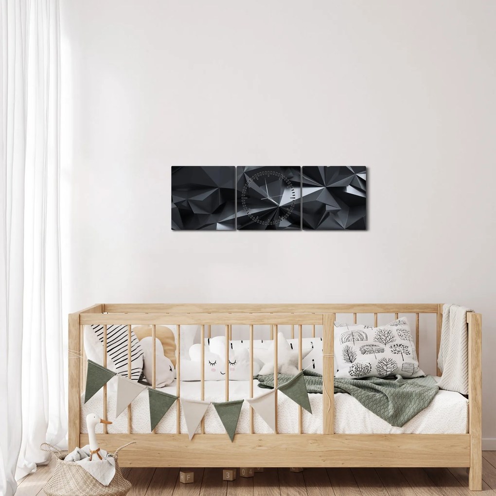 Tablou - Abstracție geometrică (cu ceas) (90x30 cm)