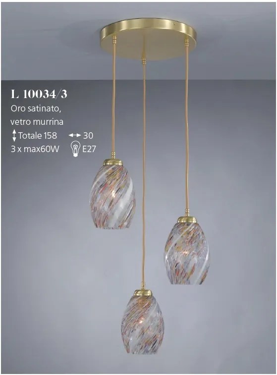 Lustra moderna cu 3 pendule design italian 10034 multicolor
