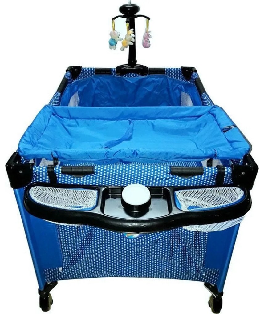 Patut Pliant, Tarc copii Baby Care™ NEST, Pliabil pe 2 Niveluri cu muzica si Masa infasat, Jucarie Carusel cu jucarii din plus, geanta transport
