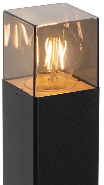 Lampă de exterior de culoare neagră, 70 cm IP44, cu sticlă fum - Danemarca