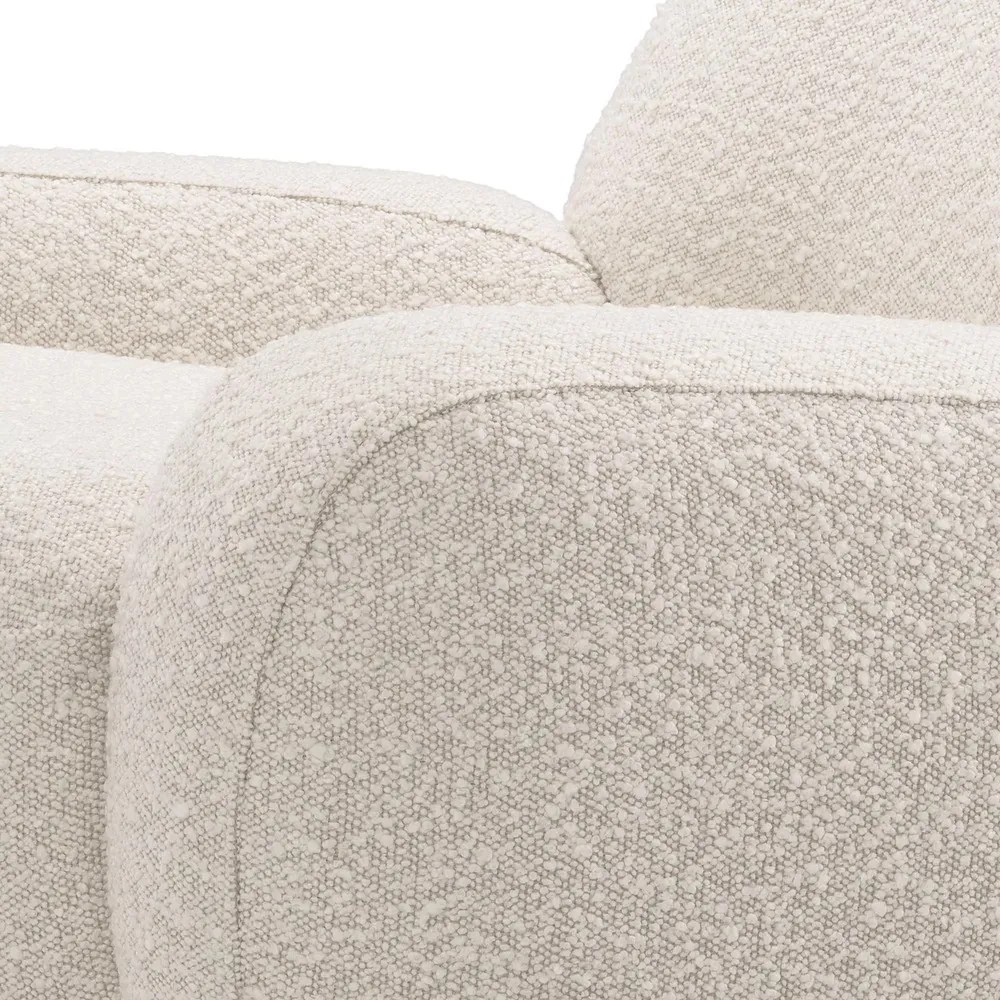 Fotoliu pivotant design elegant LUX Udine, boucle crem 116333 HZ