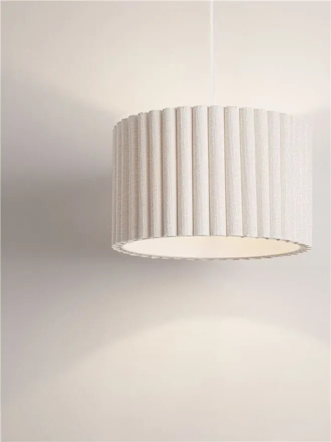 Lustra suspendata cu abajur din in alb Nos