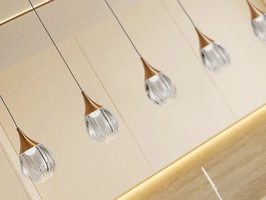 Lustra LED dimabila design modern Corina 5L negru/cupru