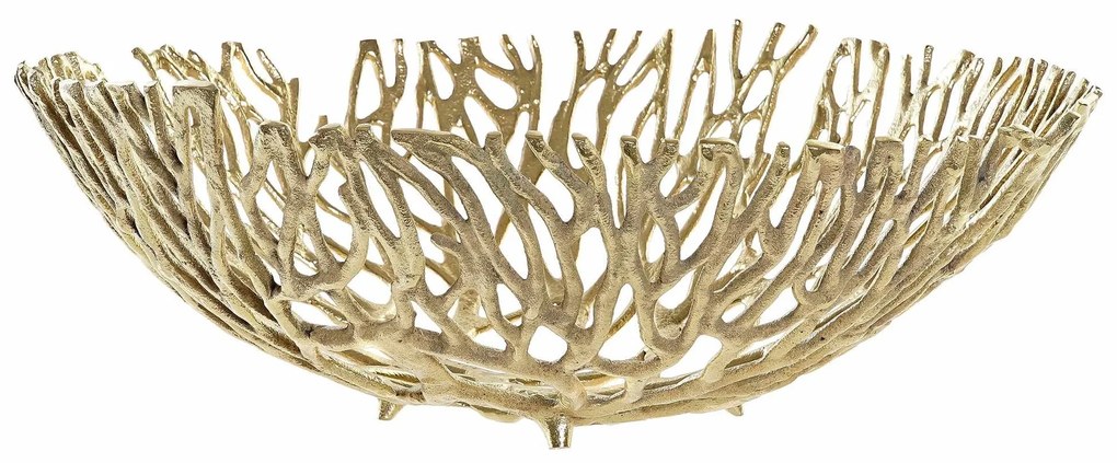 Bol decorativ Coral din aluminiu auriu 41x14 cm