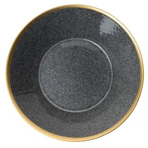 Set de masă 16 piese antracit/auriu/porțelan