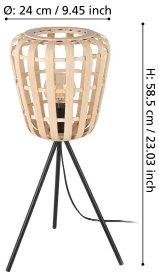 Lampă de masă Eglo 390154 MONTEZUELO 1xE27/40W/230V maro