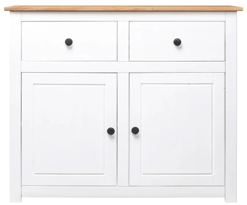 282699 vidaXL Servantă, alb, 93x40x80 cm, lemn masiv pin, gama Panama