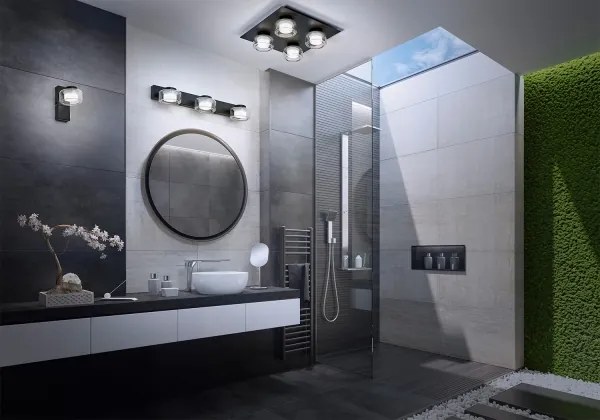 Osram - Aplica de perete LED pentru baie ORBIS FLAME, 3xLED, 5,5 W, 230 V, IP44, negru