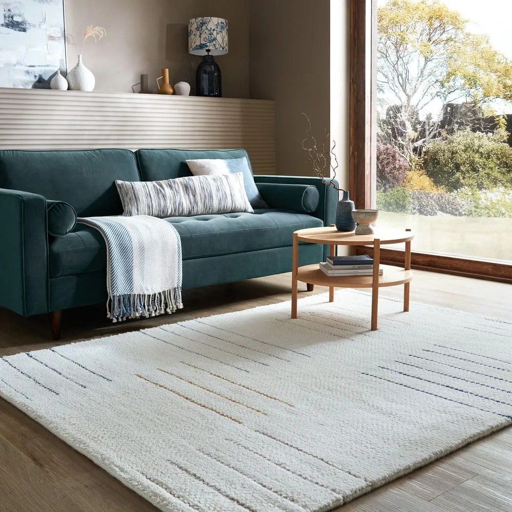 Covor crem țesut manual din lână 200x290 cm Dottie Geometric – Flair Rugs