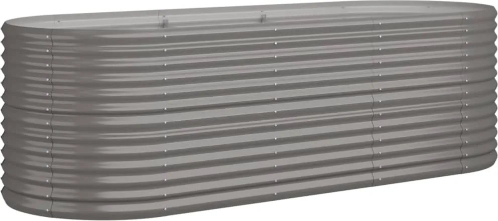 vidaXL Strat înălțat grădină gri 224x80x68cm oțel galvanizat