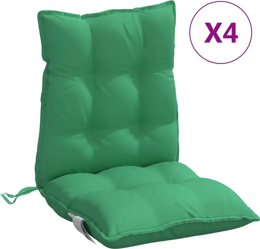 vidaXL Perne scaun cu spătar mic, 4 buc., verde, textil oxford