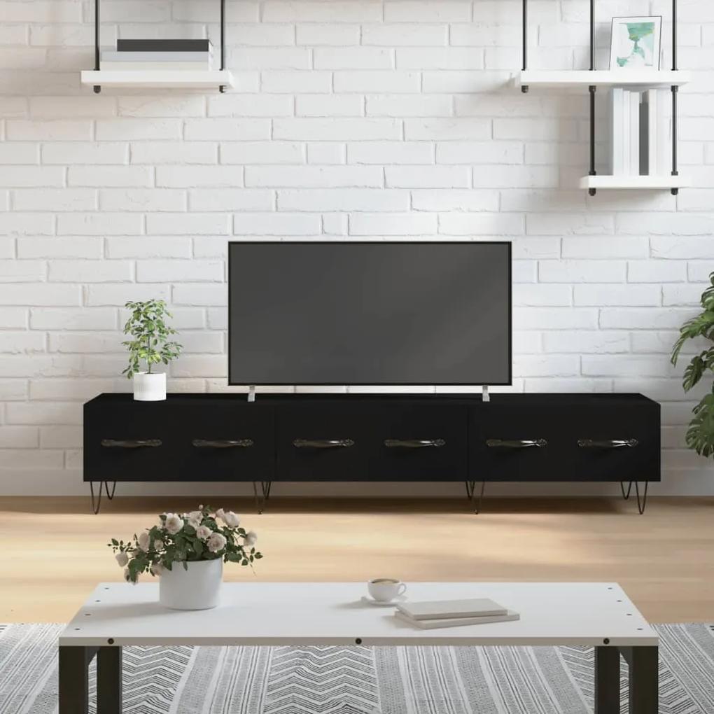 829149 vidaXL Dulap TV, negru, 150x36x30 cm, lemn prelucrat